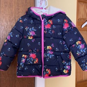 Gap 4 girls Sherpa lined jacket floral